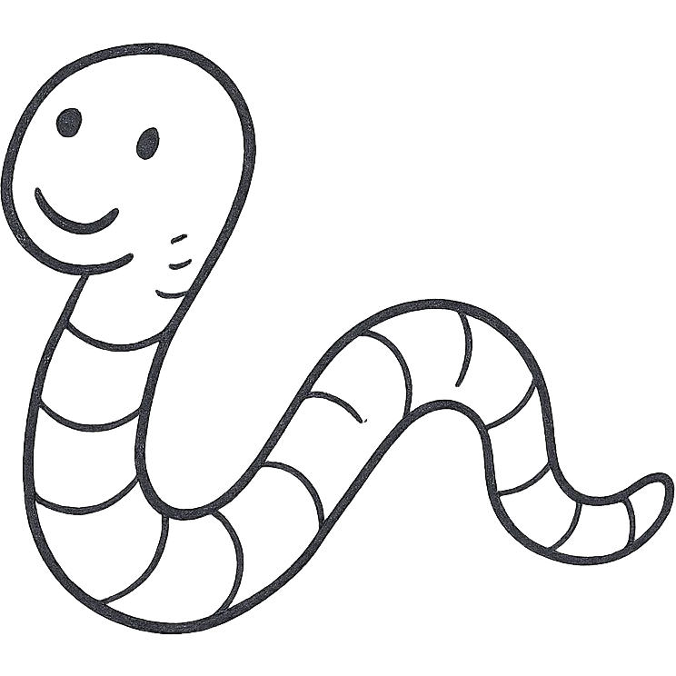simple worm emoji
