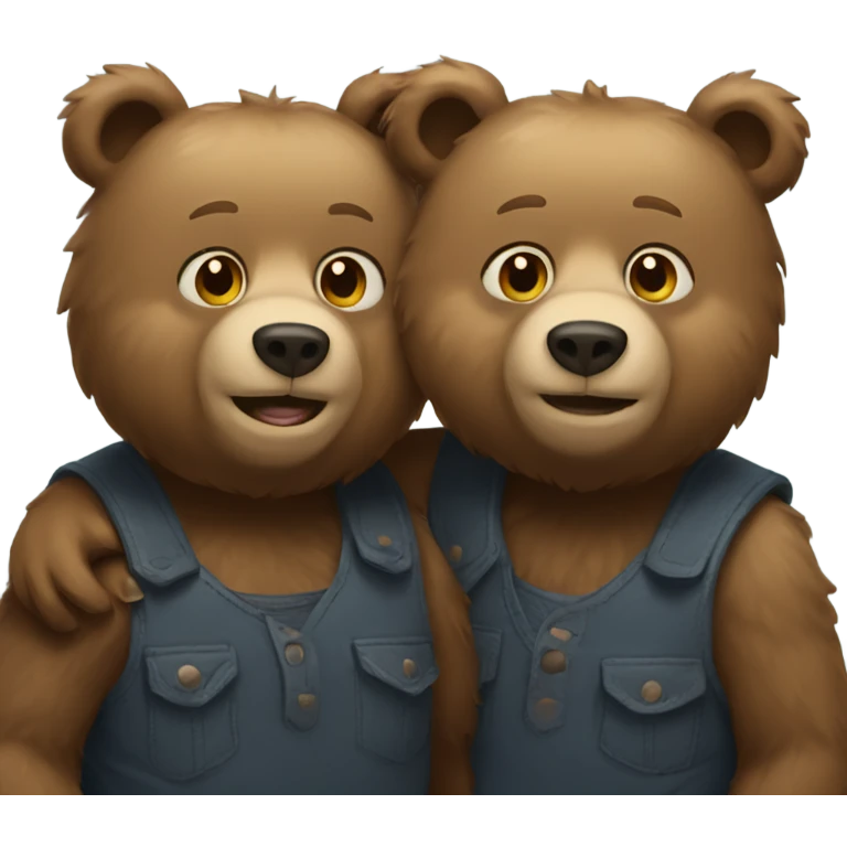 Two bears on top of each other emoji