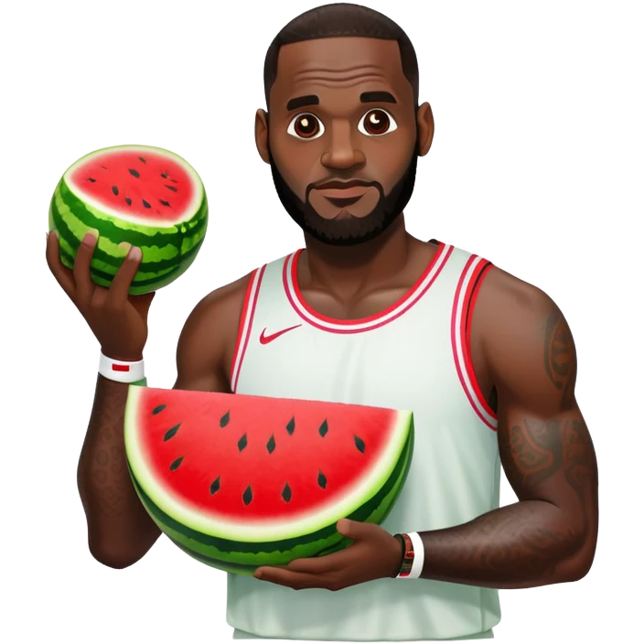 lebron james holding watermelon emoji