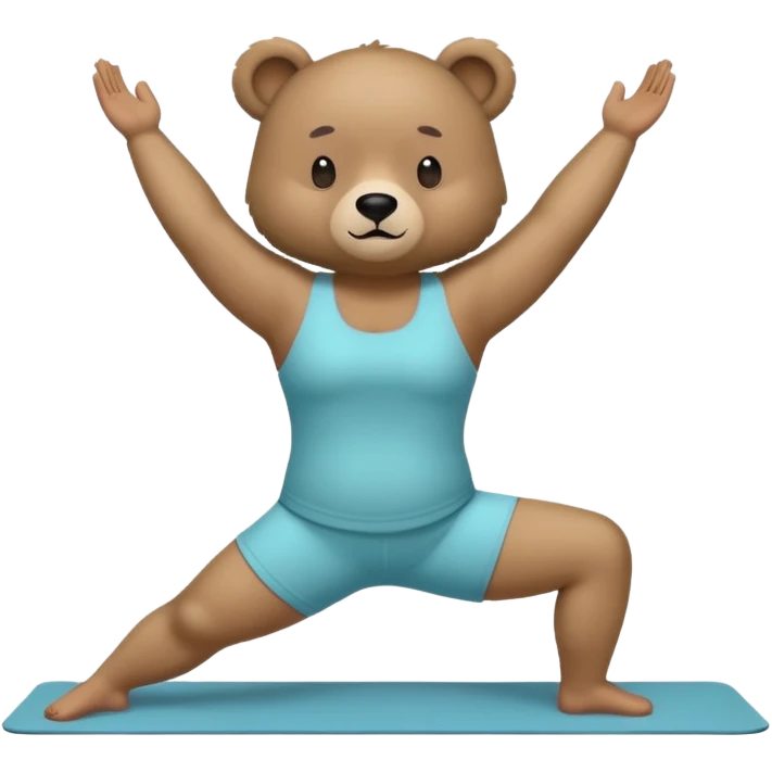 bear doing pilates yoga with yoga clothes emoji