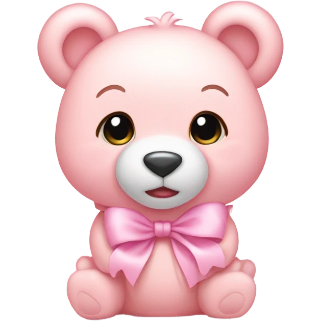 Baby pink bear with light pink bows emoji