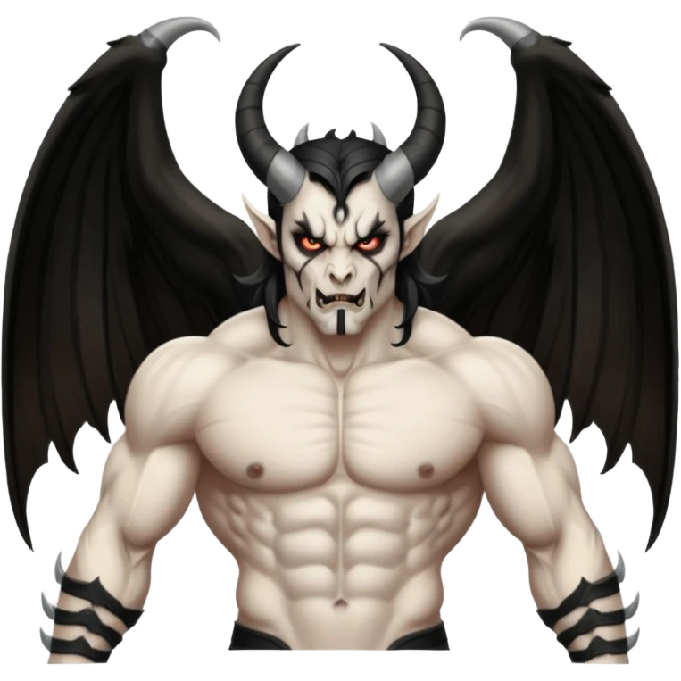 black and white wings demon emoji