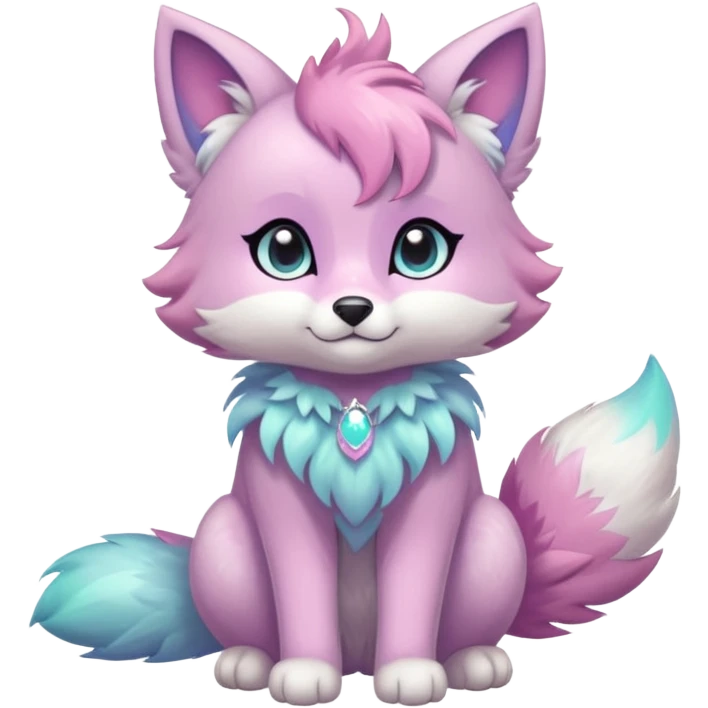 Multicolored sparkly pastel iridescent light pale cute adorable pretty cool elegant realistic floral exotic Falvie-Fionbri-fursona, full body emoji