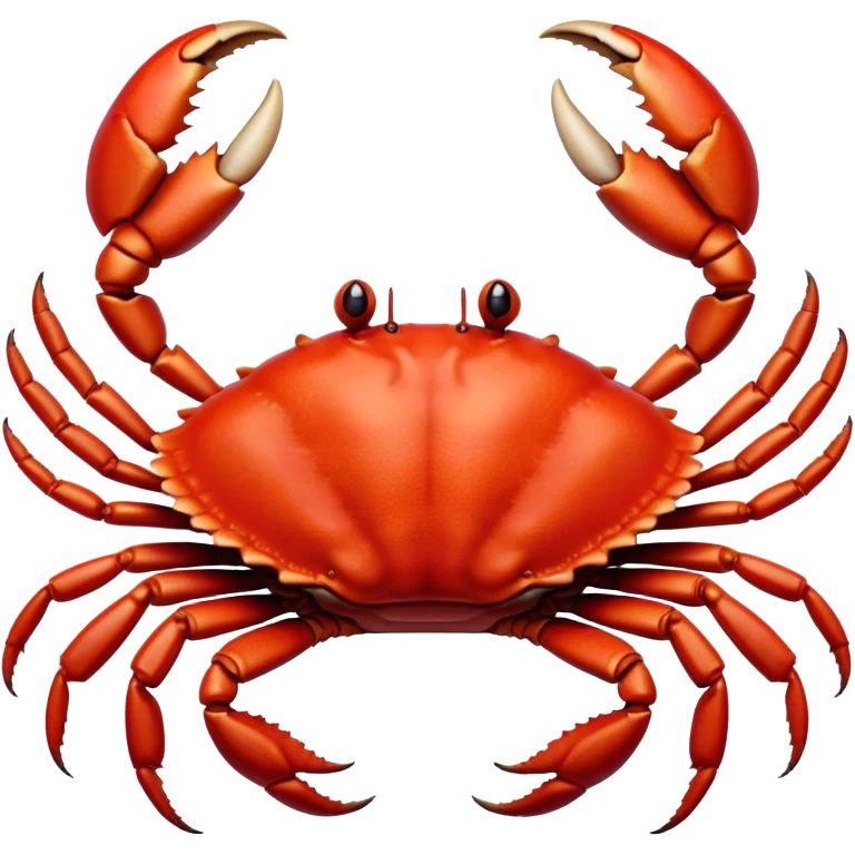 Cinematic Realistic Noble Crab Portrait Emoji, Poised and commanding, with a robust, angular build and a vividly red, textured exoskeleton naturally forming a distinctive face with expressive eyes, rendered in lifelike detail with realistic sandy accents, high shine, intelligent and resolute, styled with an air of coastal authority, focused and attentive, soft glowing outline, capturing the essence of a watchful and confident crab that appears ready to scuttle out of the screen with effortless power! emoji