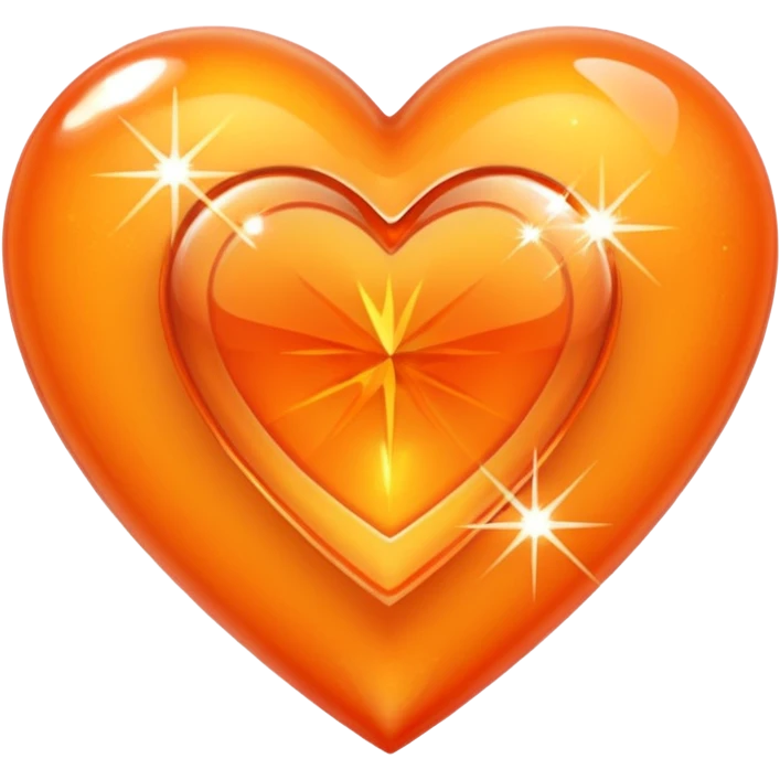 Heart orange with a diamond heart inside emoji