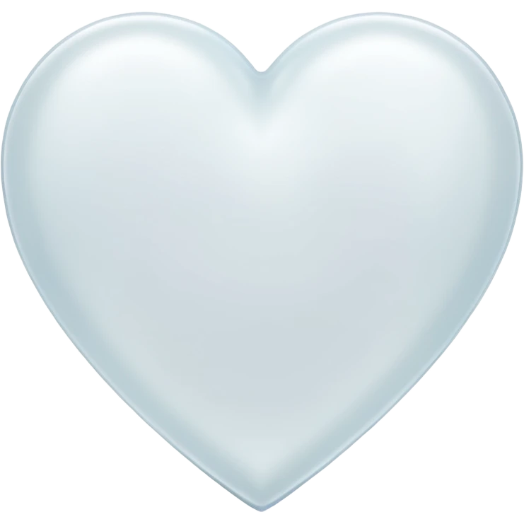 white heart with a frosted glass look emoji