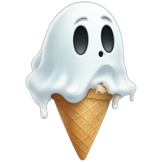 ghost eating ice cream emoji