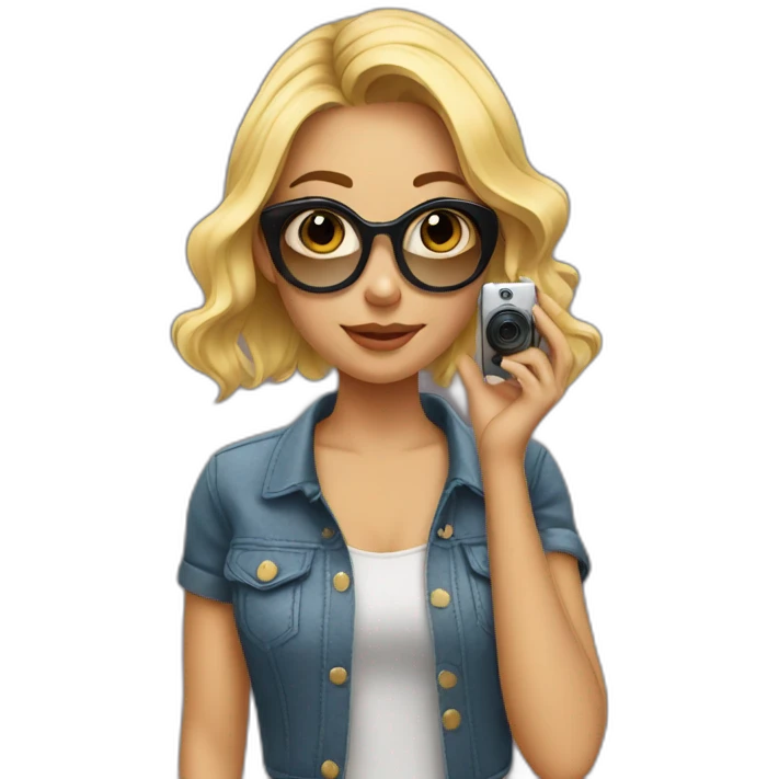 stylish girl taking a selfie emoji