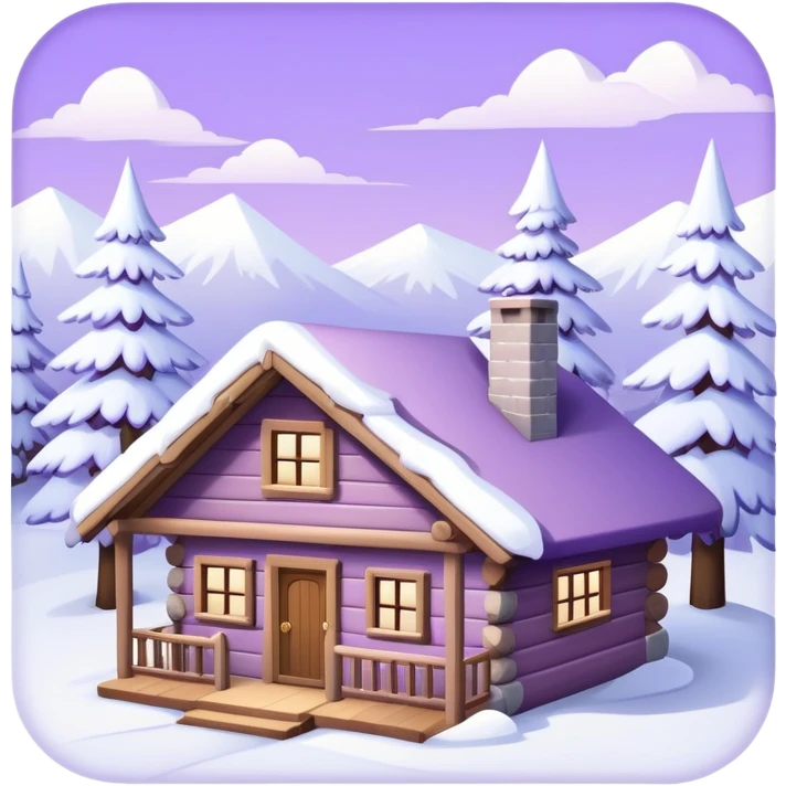 Winter Cabin pale purple color emoji