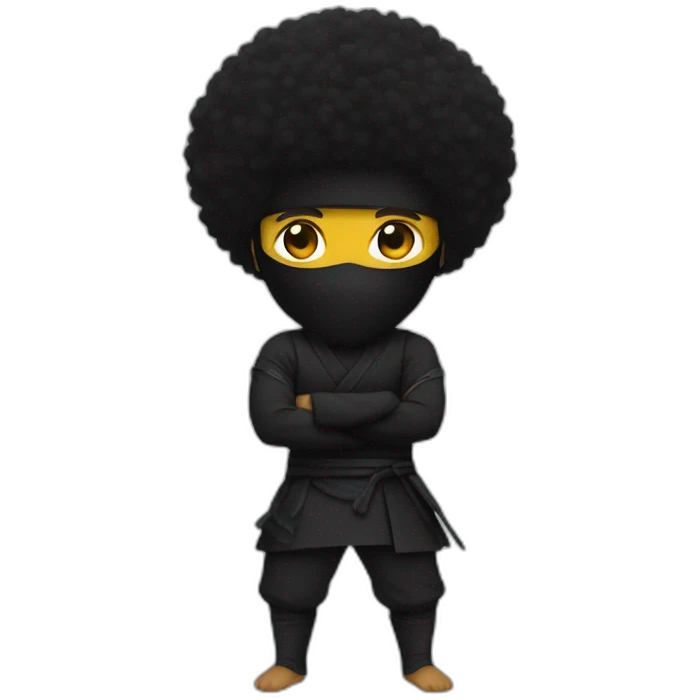 black afro ninja emoji