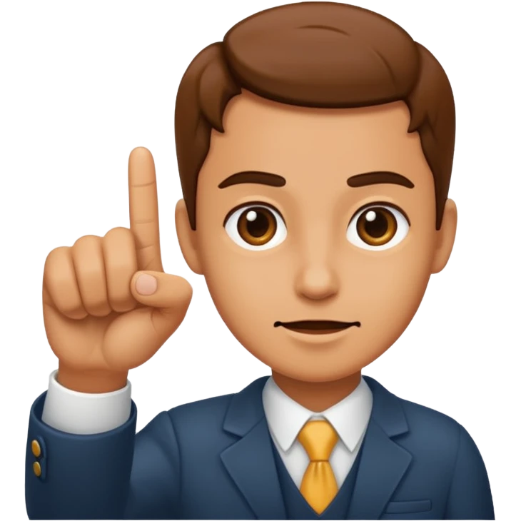 finger pointing towards emoji