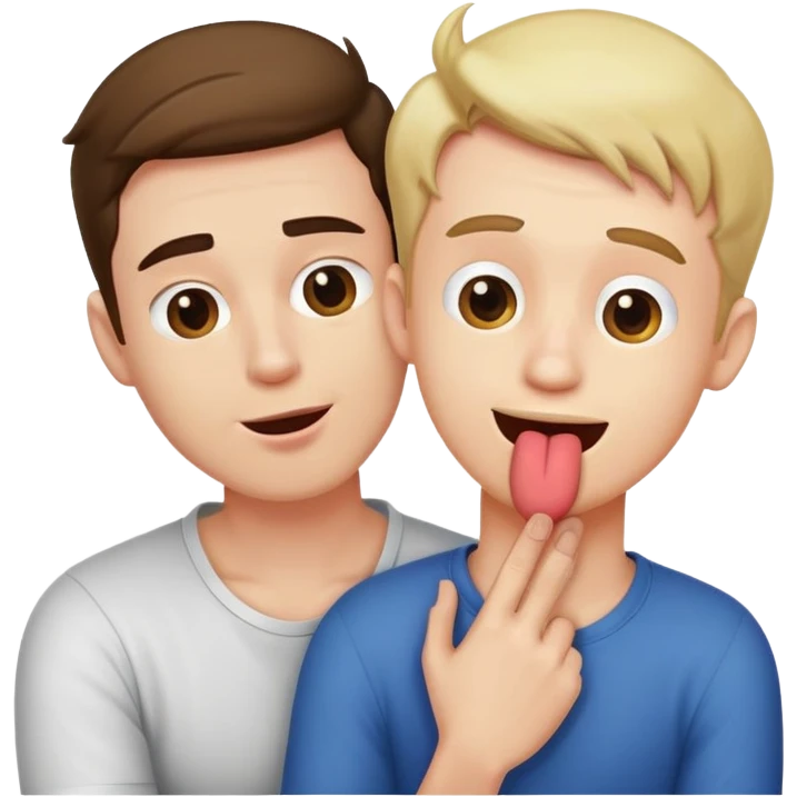 arms crossed holding neck and guy with tongue out of his mouth emoji