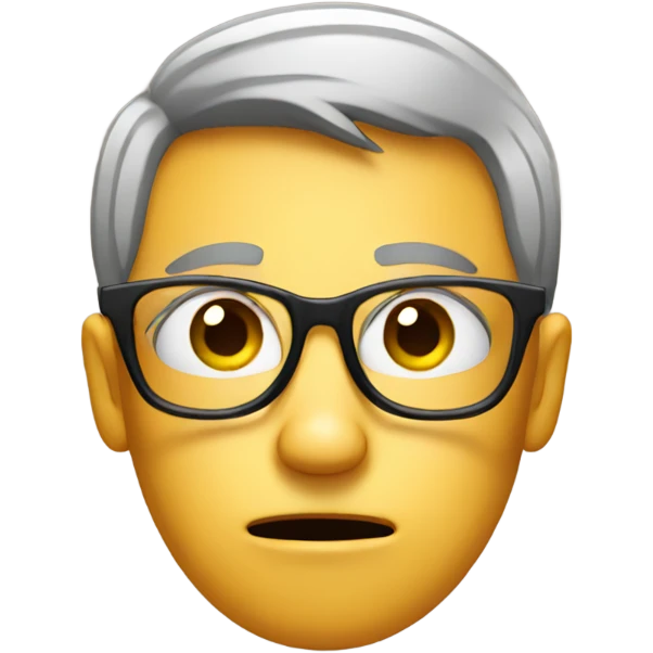 Bored person with glasses emoji
