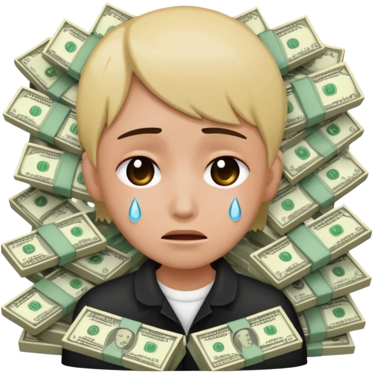 crying emoji with money emoji
