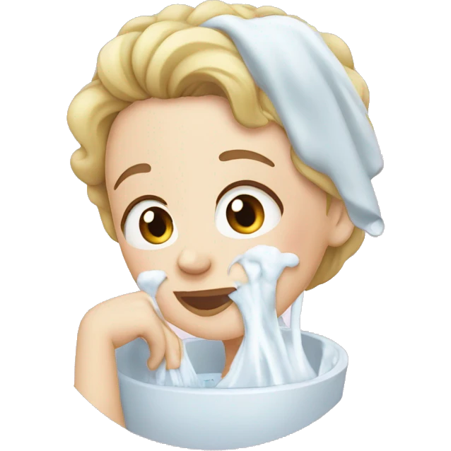 White Girl washing face emoji