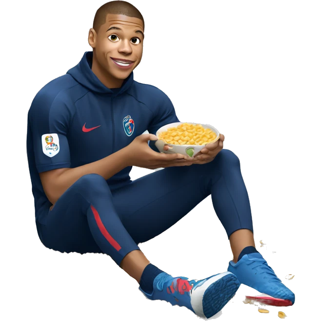 Mbappé eating cereals emoji