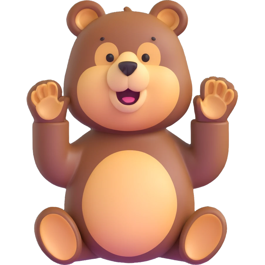 bear waving hello emoji