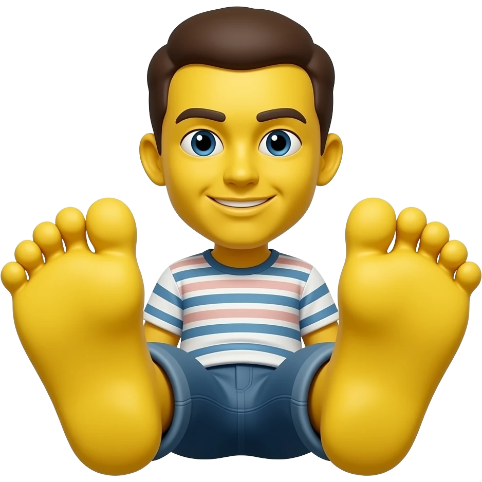 Yellow emoji with feet up emoji