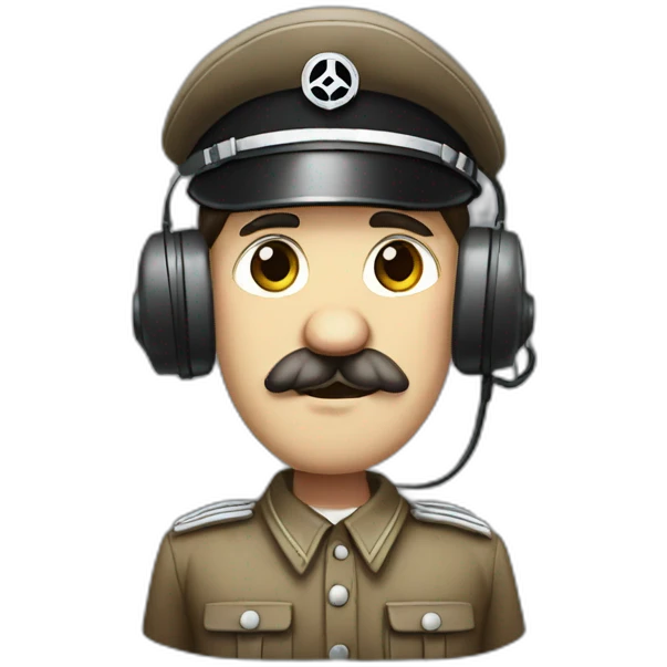 Adolf Hitler wearing ear defenders emoji