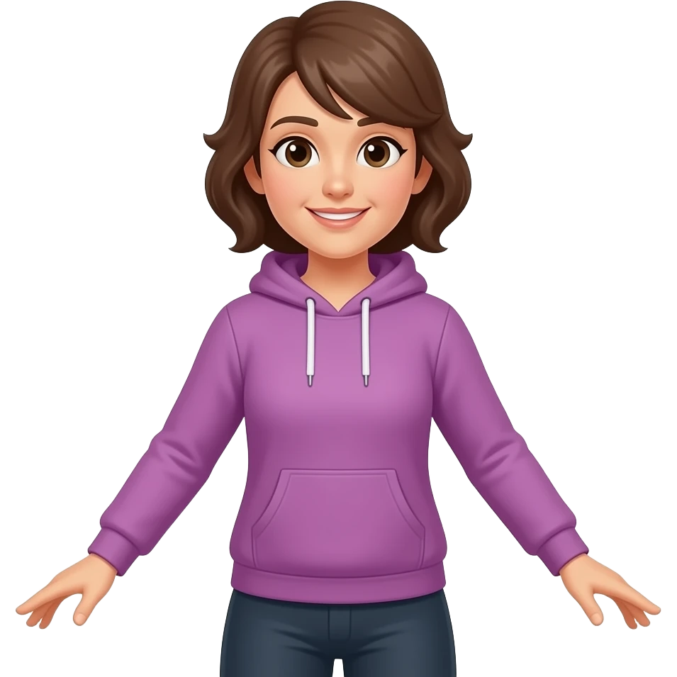 una mujer adulta haciendo ejercicio con sudadera sin brazos extendidos emoji