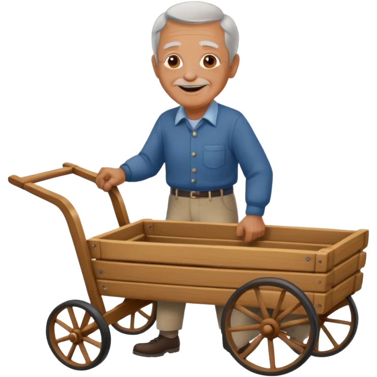 My grandfather is pulling a cart emoji