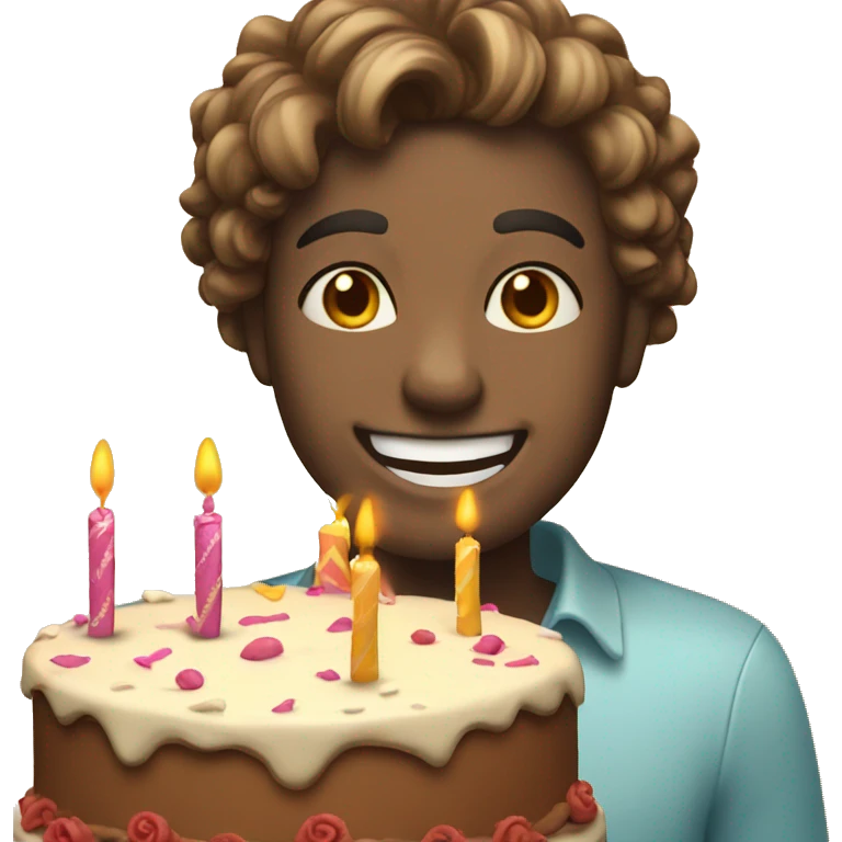 Birthday smile with cake  emoji