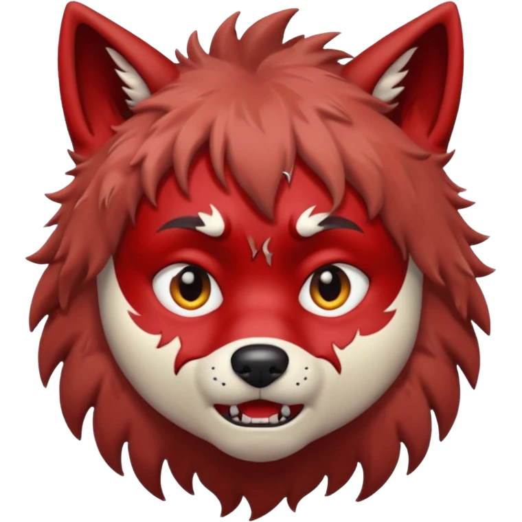 Wolf Boy Red Scared emoji