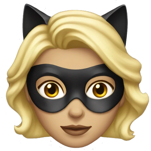 Blond woman dressed as cat woman emoji