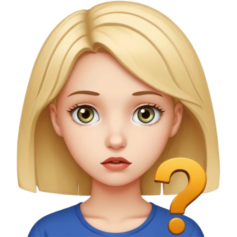 young women dont know from what to start. add question mark emoji