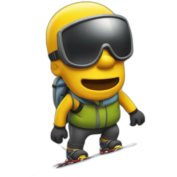 Hoper Simpson qui fait du ski emoji