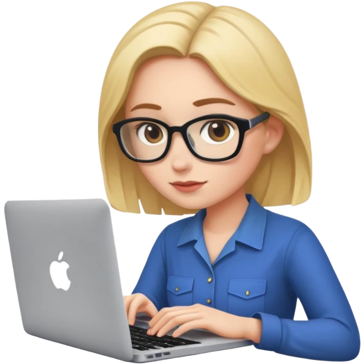 female developer on a MacBook emoji