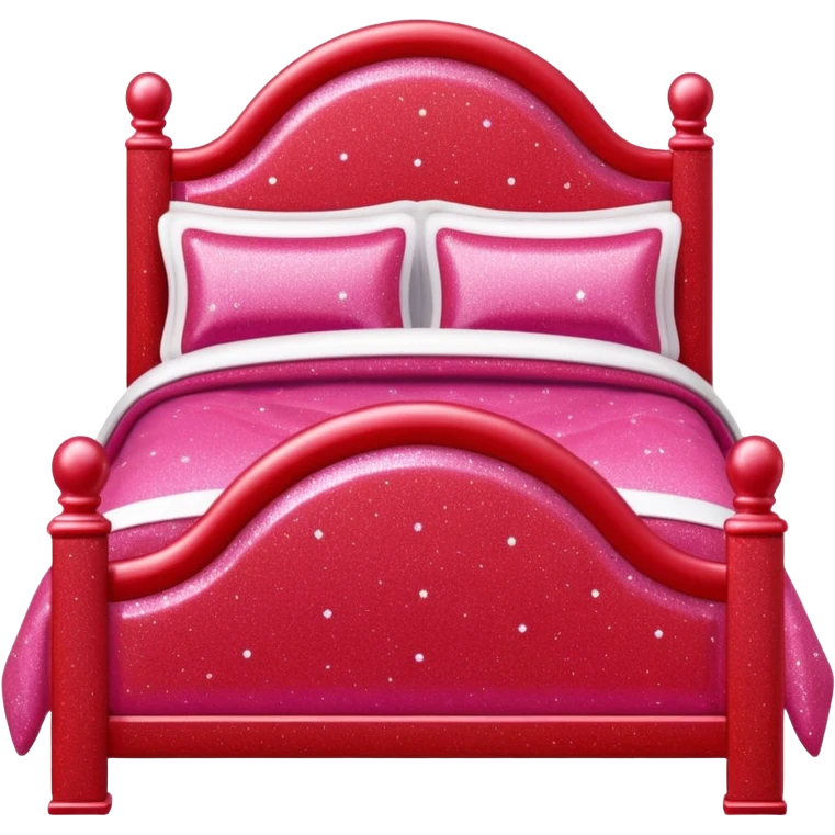 red glitter barbie dollhouse bed emoji