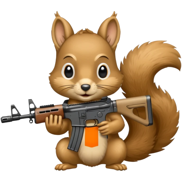Squirrel holding m4 rifle emoji