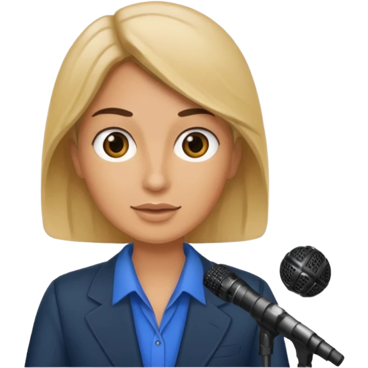 Reportera con 2 micrófono emoji