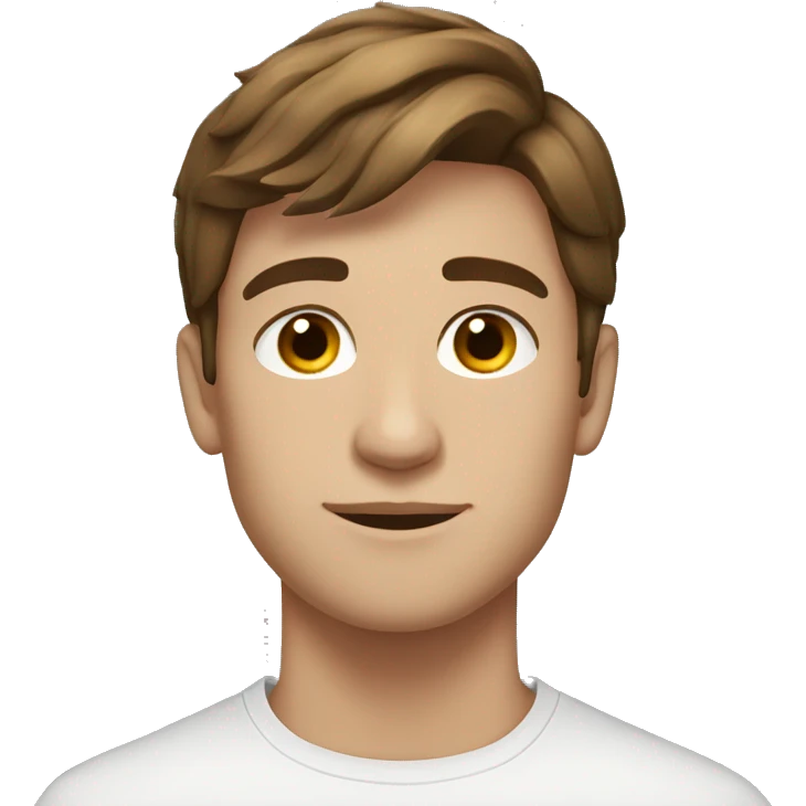 A 20 year old with brown hair and he is white and serbian emoji
