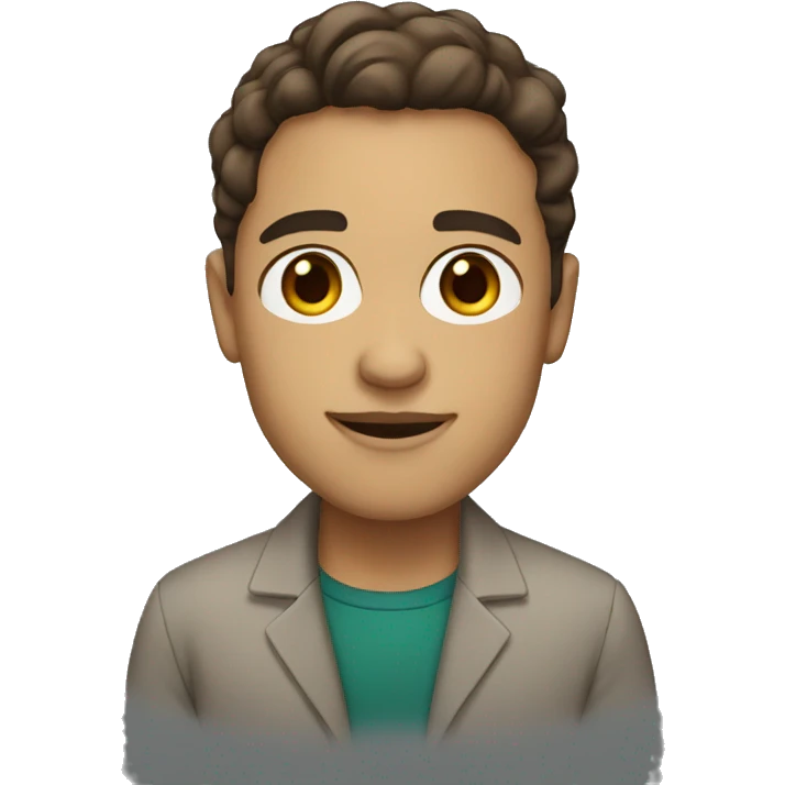 light skinned teacher with brown hair and brown eyes emoji