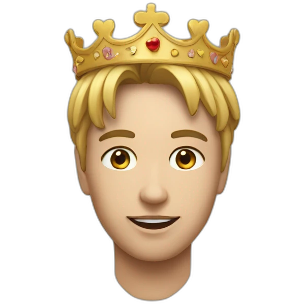 Un cœur avec une couronne emoji