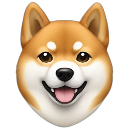 Shiba Inu with white paws and Asian dad emoji