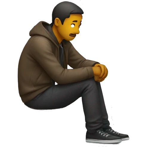 man hiding and sitting emoji