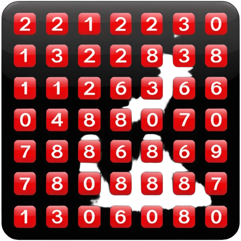 Red numbers in black squares emoji