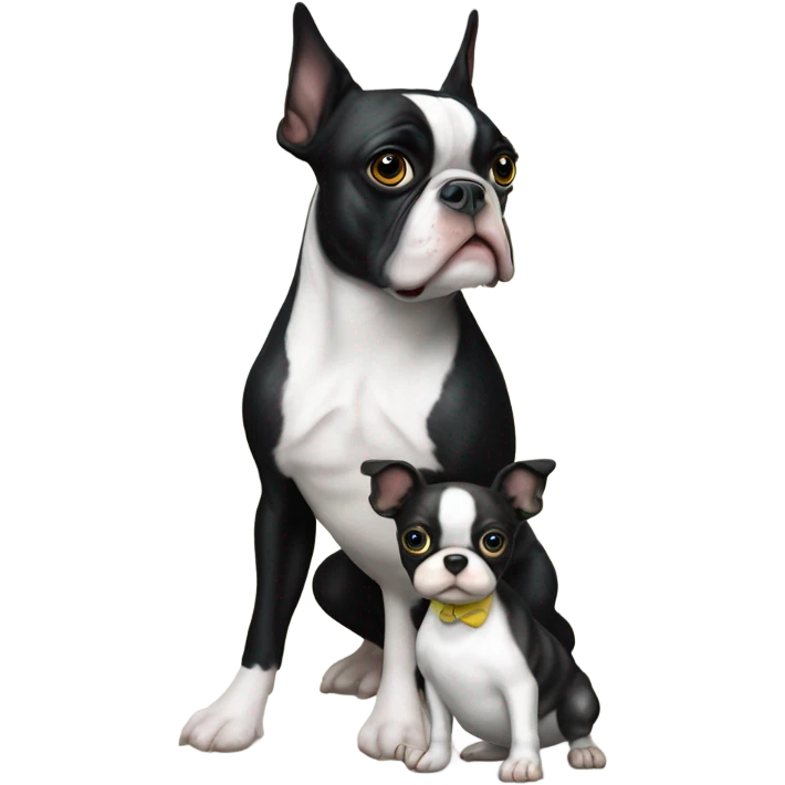 Boston terrier with duck emoji