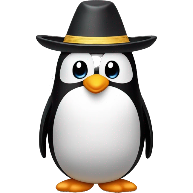 Pingüino con sombrero de copa emoji