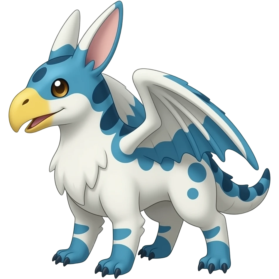 Latios-Trico-Nargacuga-Silvally-Gryphon-fusion-hybrid-animal-creature with long ears emoji