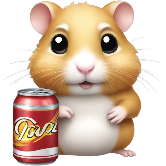 hamster with a soda emoji
