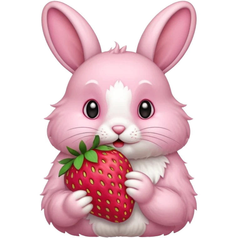 bunny eating strawberry  emoji