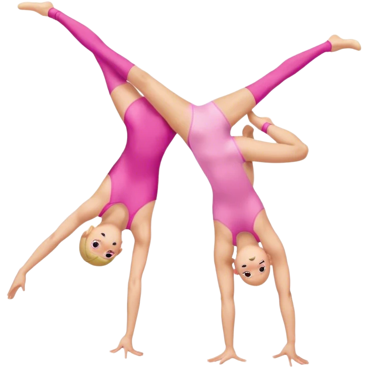 Acrobatics in pink leotards emoji