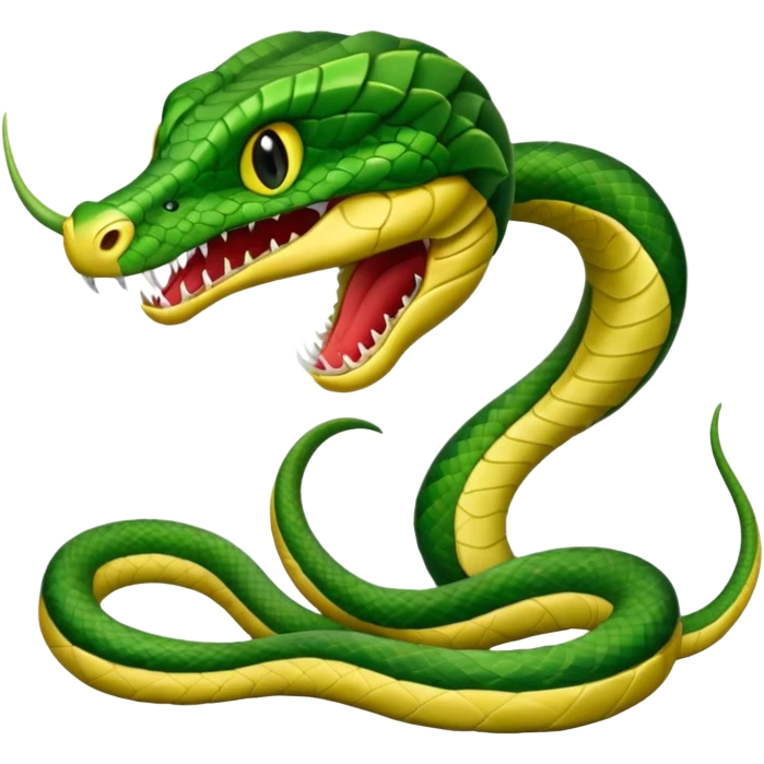 full body of vipers with fangs, front face  emoji