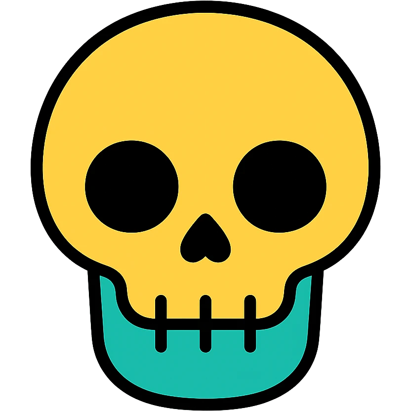 skull emoji, modern, outlined emoji