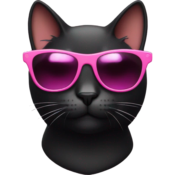 Black Cat with pink sunglasses emoji