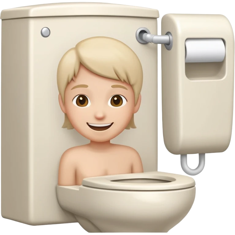 Head smiling in a toilet emoji
